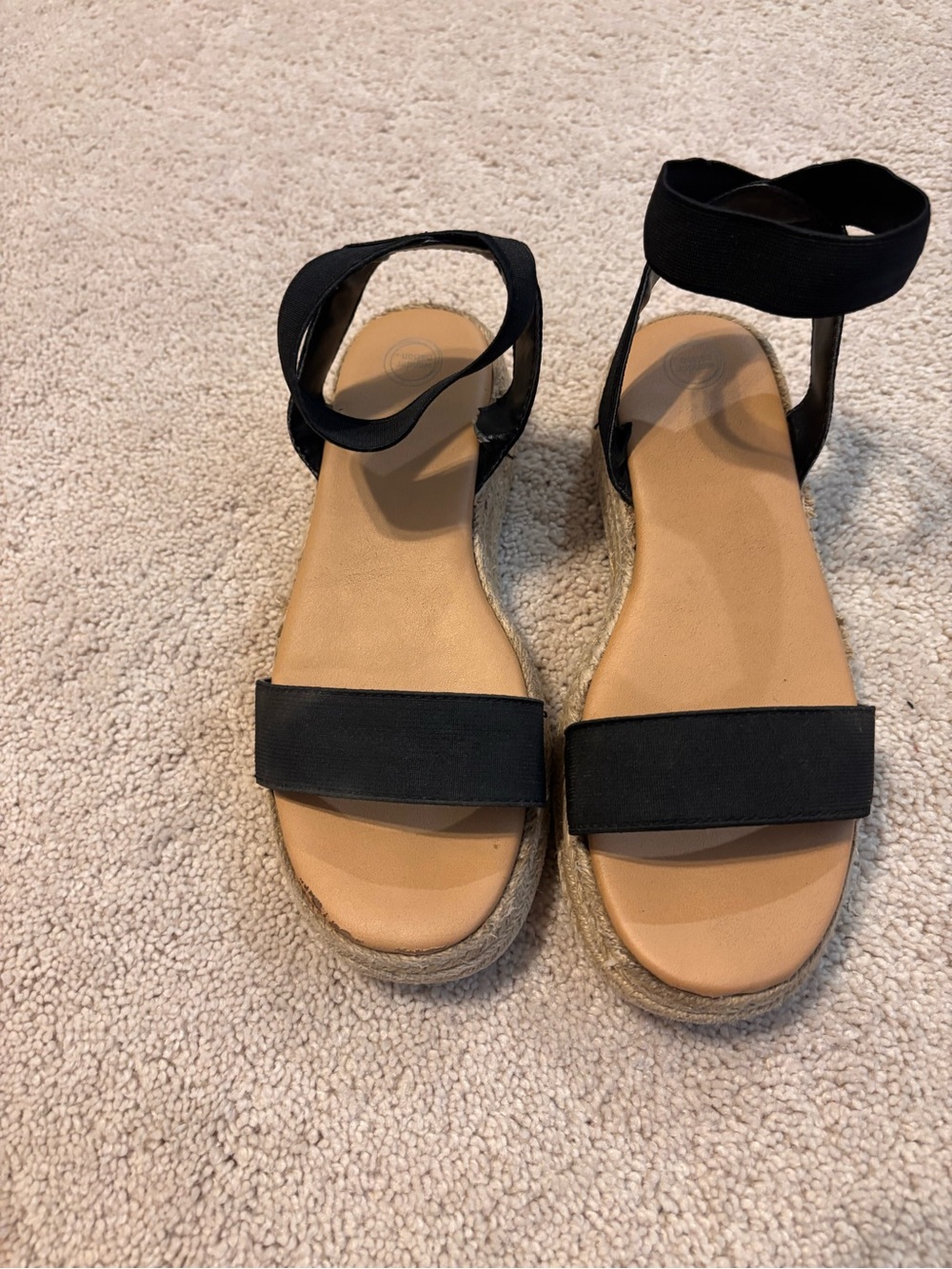 Black Platform Sandals with Ankle Strap